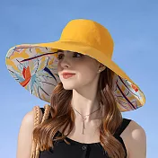 【KISSDIAMOND】雙面加大帽簷時尚遮陽帽(KDH-8240) F 雙面-薑黃