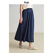 ltyp旅途原品 亞麻棉極簡牛仔夏季傘裙女 M L L 靛藍色