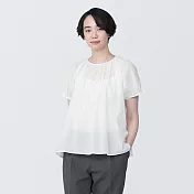 【MUJI 無印良品】女有機棉強撚短袖套衫 M 白色