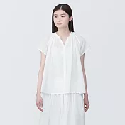 【MUJI 無印良品】女強撚法式袖套衫 S 白色