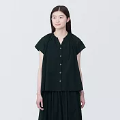 【MUJI 無印良品】女強撚法式袖套衫 S 黑色