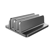 【BeOK】直立式鋁合金筆電雙收納架 筆記型電腦散熱雙收納座-雙槽(3色可選) 灰色