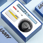 LAMY AL-STAR 恆星系列 2024 限量50ML鋼筆墨水禮盒- aquatic 冰霜藍 鋼筆(50ML黑色墨水/T10 藍色卡水) 筆尖-EF aquatic 冰霜藍