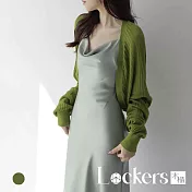 【Lockers 木櫃】桑蠶絲針織開衫 L113051303 F 綠色