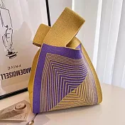 櫻花妹超夯單品【日系套結針織手挽包】-日系女孩必備單品- 回聲 黃紫