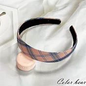 【卡樂熊】基本復古簡約線條寬版造型髮箍(三色)- 粉色