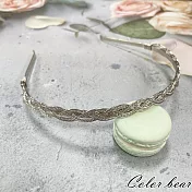 【卡樂熊】簡約金屬鏤空麻花線造型髮箍(兩色)- 銀色