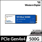 WD BLUE 藍標 SN580 500G Gen4 NVMe PCIe SSD固態硬碟 公司貨