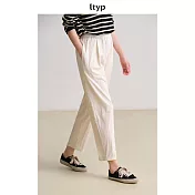 ltyp旅途原品 進口環保纖維九分小腳褲 夏季新款百搭寬鬆休閒褲女 M L L 米白色