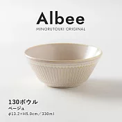 【日本Minoru】Albee窯十草 陶瓷餐碗330ml ‧ 杏白