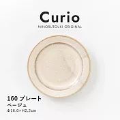 【日本Minoru】Curio窯變 陶瓷淺盤16cm ‧ 杏白