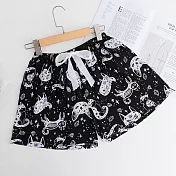 【AnZa】冰爽凍感印花棉綢休閒短褲(多色) FREE 6.小黑貓