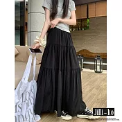 【Jilli~ko】法式高級層次感蛋糕半身裙 J11852  FREE 黑色