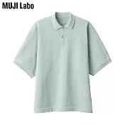 【MUJI 無印良品】MUJI Labo速乾聚酯纖維針織POLO衫 XS 淺藍