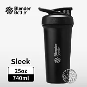 Blender Bottle|《Strada Sleek系列》按壓式不鏽鋼水壺 原裝進口搖搖杯 740ml/25oz 漆黑