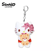 【日本正版授權】凱蒂貓 玩偶吊飾 鑰匙圈 吊飾 娃娃/絨毛玩偶 Hello Kitty - 紅色款