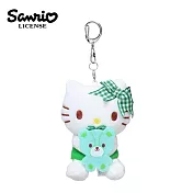 【日本正版授權】凱蒂貓 玩偶吊飾 鑰匙圈 吊飾 娃娃/絨毛玩偶 Hello Kitty - 綠色款