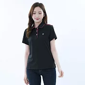 【遊遍天下】 女款顯瘦抗UV吸濕排汗機能POLO衫 (M-5L大尺碼) (GS1049) 3XL 黑色