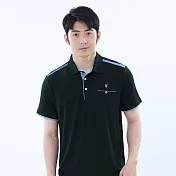 【遊遍天下】男款抗UV防曬吸濕排汗速乾機能POLO衫(GS1046) XL 黑色