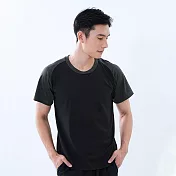 【遊遍天下】MIT台灣製男款吸濕排汗涼感抗UV機能圓領衫T恤( GS2004) 黑深灰 L 黑深灰