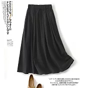 【ACheter】 原創文藝時尚韓版工裝寬鬆顯瘦百搭減齡半身長裙# 121894 M 黑色