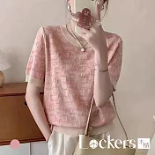 【Lockers 木櫃】夏季歐洲滿體花色短袖圓領T恤 L113052706 L 粉紅色
