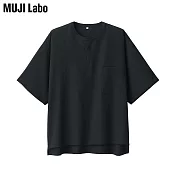 【MUJI 無印良品】MUJI Labo聚酯纖維透氣抗污短袖套衫 XS 黑色