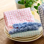 【日本Habituel】流蘇格線 吸水純棉萬用布巾 ‧ 玫瑰紅