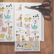 【右手超人】動物／轉印貼紙（一份2張）