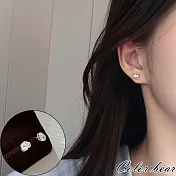 【卡樂熊】S925銀針不規則凹突感造型耳環/耳針(兩色)- 銀色