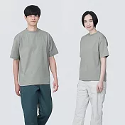 【MUJI 無印良品】男抗UV吸汗速乾聚酯纖維短袖T恤 S 灰色