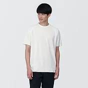 【MUJI 無印良品】男聚酯纖維涼感圓領短袖T恤 S 白色