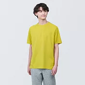 【MUJI 無印良品】男聚酯纖維涼感圓領短袖T恤 S 黃色