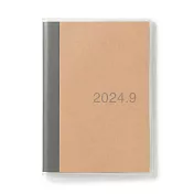【MUJI 無印良品】上質紙牛皮紙封面月間筆記本/2024年8月開始/A6米