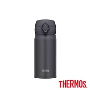 【THERMOS膳魔師】不鏽鋼超輕量彈蓋真空保溫瓶350ml (JNL-356-SMB)黑色