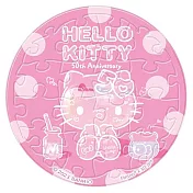 Hello Kitty【50周年】透明的我拼圖磁鐵16片-透明(圓)