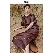 ltyp旅途原品 黑標系列 100%真絲紅香雲紗新中式高級連衣裙女夏季 M L  M 棕紅色
