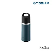 TIGER虎牌 雙層不鏽鋼保溫杯360ml (MKB-T036旋蓋手提真空保溫瓶) 碧湖藍