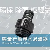 黑熊學院 Kuma Drink 輕量行動濾水器 ｜ 台灣研發製造 無需電力過濾沉積物 細菌 寄生蟲 黑色