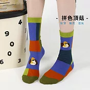 JDS 設計襪  甜美可愛卡通棉襪   * 拼色頂菇