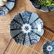 【日本Yamani】美濃燒｜藍京花 陶瓷 深盤22cm