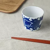 【日本Yamani】美濃燒｜藍千鳥 陶瓷杯200ml ‧ 波千鳥