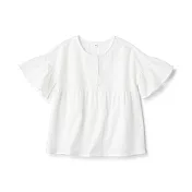 【MUJI 無印良品】兒童涼感平織布五分袖套衫 110 柔白