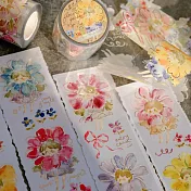 【Meow Illustration】花的孩子 亮面玫瑰金PET膠帶 -特油加白墨含離型紙