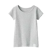 【MUJI 無印良品】幼兒針織圓領短袖T恤 90 灰色