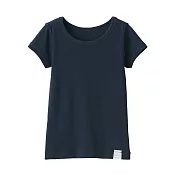 【MUJI 無印良品】幼兒針織圓領短袖T恤 90 深藍