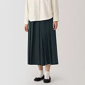 【MUJI 無印良品】女二重織日式和服寬襬褲 S 黑色
