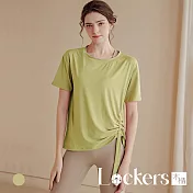 【Lockers 木櫃】春夏短袖速乾顯瘦寬鬆運動上衣 L113071701 M 嫩黃色