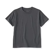 【MUJI 無印良品】兒童圓領短袖T恤 120 墨灰