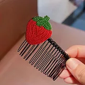 【jeng】法式小女孩瀏海整理碎髮神器花朵髮梳 草莓